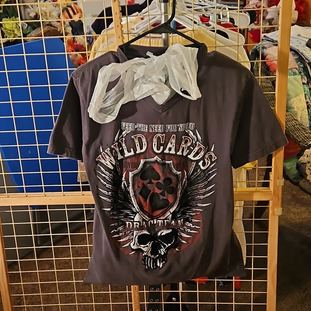 From moms closet This is a shirt sewed up to store plastic bags or anything else